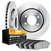 5202-44003 Slotted Brake Rotors w/Heavy-Duty Brake Pads Kits [Silver], 1996-2006 Mopar, Position: Front - image 1