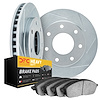 5202-54009 Slotted Brake Rotors w/Heavy-Duty Brake Pads Kits [Silver], 2012-2014 Ford/Lincoln/Mercury/Mazda, Position: Rear - image 1