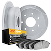5202-99131 Slotted Brake Rotors w/Heavy-Duty Brake Pads Kits [Silver], 1997-2004 Ford/Lincoln/Mercury/Mazda, Position: Rear - image 1