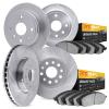 5204-40001 Slotted Brake Rotors w/Heavy-Duty Brake Pads Kits [Silver], 2002-2006 Multiple Makes/Models, Position: Front and Rear - image 1