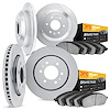 5204-40217 Slotted Brake Rotors w/Heavy-Duty Brake Pads Kits [Silver], 2007-2018 Multiple Makes/Models, Position: Front and Rear - image 1
