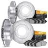 5204-40218 Slotted Brake Rotors w/Heavy-Duty Brake Pads Kits [Silver], 2007-2018 Multiple Makes/Models, Position: Front and Rear - image 1