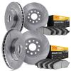 5204-42011 Slotted Brake Rotors w/Heavy-Duty Brake Pads Kits [Silver], Fits Select Mopar, Position: Front and Rear - image 1