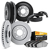 5204-48010 Slotted Brake Rotors w/Heavy-Duty Brake Pads/Drums & Shoes Kits [Silver], 2007-2007 GM, Position: Front and Rear - image 1