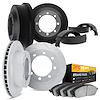 5204-48030 Slotted Brake Rotors w/Heavy-Duty Brake Pads/Drums & Shoes Kits [Silver], 1993-1995 GM, Position: Front and Rear