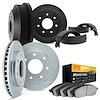 5204-54215 Slotted Brake Rotors w/Heavy-Duty Brake Pads/Drums & Shoes Kits [Silver], 1997-2004 Ford/Lincoln/Mercury/Mazda, Posit - image 1