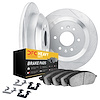 5212-40176 Slotted Brake Rotors w/Heavy-Duty Brake Pads Kits & Hardware [Silver], 2003-2004 Mopar, Position: Rear - image 1