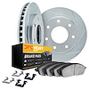 5212-54009 Slotted Brake Rotors w/Heavy-Duty Brake Pads Kits & Hardware [Silver], 2012-2014 Ford/Lincoln/Mercury/Mazda, Position - image 1