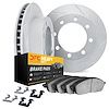5212-99223 Slotted Brake Rotors w/Heavy-Duty Brake Pads Kits & Hardware [Silver], Fits Select Ford/Lincoln/Mercury/Mazda, Positi