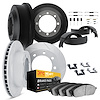 5214-40070 Slotted Brake Rotors w/Heavy-Duty Brake Pads/Drums/Shoes & Hardware Kit [Silver], 1973-1977 Mopar, Position: Front an - image 1