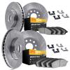 5214-40233 Slotted Brake Rotors w/Heavy-Duty Brake Pads Kits & Hardware [Silver], 2006-2006 Mopar, Position: Front and Rear - image 1