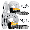 5214-40239 Slotted Brake Rotors w/Heavy-Duty Brake Pads Kits & Hardware [Silver], Fits Select Multiple Makes/Models, Position: F - image 1