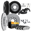 5214-42024 Slotted Brake Rotors w/Heavy-Duty Brake Pads/Drums/Shoes & Hardware Kit [Silver], 1976-1978 Mopar, Position: Front an - image 1