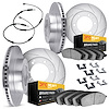 5224-40009 Slotted Brake Rotors w/Heavy-Duty Brake Pads Kits [Silver] includes Sensor & Hardware, 2007-2018 Multiple Makes/Model