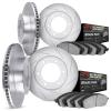 5404-40005 Slotted Brake Rotors with Ultimate-Duty Brake Pads Kit [Silver], 2003-2003 Mopar, Position: Front and Rear - image 1