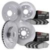 5404-42013 Slotted Brake Rotors with Ultimate-Duty Brake Pads Kit [Silver], 1999-2002 Mopar, Position: Front and Rear - image 1