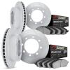 5404-48020 Slotted Brake Rotors with Ultimate-Duty Brake Pads Kit [Silver], 2011-2019 GM, Position: Front and Rear - image 1
