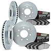 5404-54032 Slotted Brake Rotors with Ultimate-Duty Brake Pads Kit [Silver], 2004-2008 Ford/Lincoln/Mercury/Mazda, Position: Fron - image 1