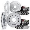 5404-67004 Slotted Brake Rotors with Ultimate-Duty Brake Pads Kit [Silver], 2007-2015 Infiniti/Nissan, Position: Front and Rear - image 1