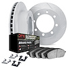 5412-40009 Slotted Brake Rotors with Ultimate-Duty Brake Pads Kit & Hardware [Silver], 2000-2002 Mopar, Position: Rear - image 1