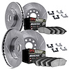5414-40003 Slotted Brake Rotors with Ultimate-Duty Brake Pads Kit & Hardware [Silver], 2008-2012 Mopar, Position: Front and Rear - image 1