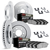5414-67003 Slotted Brake Rotors with Ultimate-Duty Brake Pads Kit & Hardware [Silver], 2005-2007 Infiniti/Nissan, Position: Fron - image 1