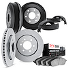 5504-47010 Slotted Brake Rotors w/5000 Advanced Brake Pads/Drums & Shoes Kit [Silver], 1988-1999 GM, Position: Front and Rear - image 1