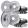 5504-74009 Slotted Brake Rotors w/5000 Advanced Brake Pads Kit [Silver], 2015-2021 Multiple Makes/Models, Position: Front and Re