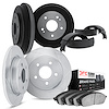 5504-74011 Slotted Brake Rotors w/5000 Advanced Brake Pads/Drums & Shoes Kit [Silver], 1979-1979 Audi/Volkswagen, Position: Fron - image 1