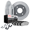 5512-40022 Slotted Brake Rotors w/5000 Advanced Brake Pads Kit & Hardware [Silver], 1978-1982 Mopar, Position: Front