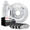 5512-72067 Slotted Brake Rotors w/5000 Advanced Brake Pads Kit & Hardware [Silver], 1997-2004 Mitsubishi, Position: Rear - image 1