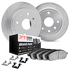 5512-72075 Slotted Brake Rotors w/5000 Advanced Brake Pads Kit & Hardware [Silver], 2007-2015 Mitsubishi, Position: Rear