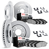5514-21016 Slotted Brake Rotors w/5000 Advanced Brake Pads Kit & Hardware [Silver], 2009-2010 Kia/Hyundai/Genesis, Position: Fro