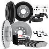 5514-42015 Slotted Brake Rotors w/5000 Advanced Brake Pads/Drums/Shoes & Hardware Kit [Silver], 2007-2012 Mopar, Position: Front