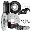5514-47021 Slotted Brake Rotors w/5000 Advanced Brake Pads/Drums/Shoes & Hardware Kit [Silver], 1994-2002 GM, Position: Front an - image 1