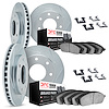 5514-54111 Slotted Brake Rotors w/5000 Advanced Brake Pads Kit & Hardware [Silver], 2012-2014 Ford/Lincoln/Mercury/Mazda, Positi - image 1