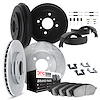 5514-74001 Slotted Brake Rotors w/5000 Advanced Brake Pads/Drums/Shoes & Hardware Kit [Silver], 1993-1999 Audi/Volkswagen, Posit