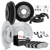 5514-74018 Slotted Brake Rotors w/5000 Advanced Brake Pads/Drums/Shoes & Hardware Kit [Silver], 1979-1979 Audi/Volkswagen, Posit