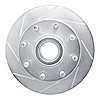 611-54101L Slotted Brake Rotor [Silver], 1975-1980 Ford/Lincoln/Mercury/Mazda, Position: Front Left - image 1