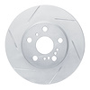 611-76027L Slotted Brake Rotor [Silver], 1986-1989 Lexus/Toyota/Scion, Position: Front Left - image 1