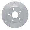 611-76047L Slotted Brake Rotor [Silver], 1991-1995 Lexus/Toyota/Scion, Position: Front Left - image 1