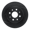 613-21003L Slotted Brake Rotor [Black], 1998-2003 Kia/Hyundai/Genesis, Position: Rear Left - image 1