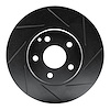613-28000L Slotted Brake Rotor [Black], 1969-1989 Peugeot, Position: Front Left - image 1