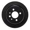 613-31018L Slotted Brake Rotor [Black], 1984-1991 BMW, Position: Rear Left - image 1