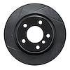 613-31047L Slotted Brake Rotor [Black], 1999-2006 BMW, Position: Rear Left - image 1