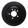613-31070L Slotted Brake Rotor [Black], 2006-2015 BMW, Position: Rear Left - image 1