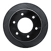 613-54276R Slotted Brake Rotor [Black], 2019-2021 Ford/Lincoln/Mercury/Mazda, Position: Rear Right - image 1