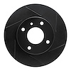 613-67021R Slotted Brake Rotor [Black], 1984-1988 Infiniti/Nissan, Position: Front Right - image 1