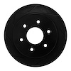 613-67090L Slotted Brake Rotor [Black], 2004-2015 Infiniti/Nissan, Position: Rear Left - image 1