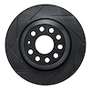 613-73082L Slotted Brake Rotor [Black], Fits Select Audi/Volkswagen, Position: Rear Left - image 1